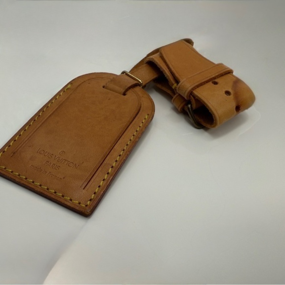 ❌SOLD❌ Louis Vuitton ~ Vachetta Brown Leather Luggage ID Name Tag & Poignet